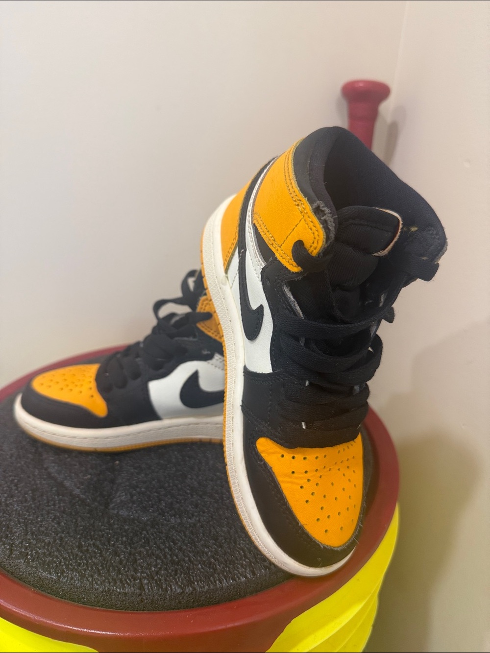 Nike Air Jordan Kids High-Top Sneakers in Yellow, Black & White